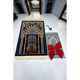 RAVZA HOMEE Altın Mihrab Kadife Seccade Çocuk Seccade Hediyeli