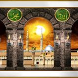 Ravzai Mutahhara Allah Muhammed Motifli Kanvas Tablo DBSANAT1414013