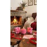 Raw Home Anneler Günü Hediyesi %100 Soya Wax Pembe Çilek Kokulu 3’lü Mum Seti – Çift Ayıcık & Gül Küre - Hediyelik - Çilek - Kırmızı