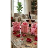 Raw Home Anneler Günü Hediyesi Pembe Çilek Kokulu 3’lü Mum Seti – %100 Soya Wax - Çift Ayıcık & Hediye Kutusu I Romantik Hediyelik - Çilek - Kırmızı