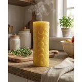 Raw Home Ay Döngüsü Ritüel Mum – Mandalina Kokulu | El Yapımı Soya Wax Silindir Dekoratif Tasarım Mum - Limon - Sarı