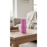 Raw Home Kalp Kilidi Dekoratif Mum | Pembe Çilek Kokulu | El Yapımı Silindir Tasarım %100 Soya Mum