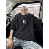 Rawea Fashion Baskı Oh Erkek Oversive Tişört, Grafik Tişört Erkek Yazlık Outdoor Kıyafetleri, Sporda ve Günlük Giyime Uygun - Siyah - XL