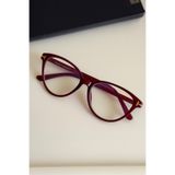 RAWEN EYEWEAR Bordo Cat Eye Çerçeve Mavi Işık Korumalı Popüler Ekran Gözlüğü