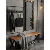 Raweyn Andora Masif Ahşap Bahçe Bankı Bench Balkon Teras Siyah x Metal Ayak 140CM - Ahşap - Siyah