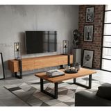 Raweyn Ares Doğal Ahşap Orta Sehpa 60X60 - AÇIK CEVİZ