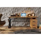 Raweyn Best Doğal Ahşap Ofis ve Çalışma Masası -Çekmece Modüllü - 210*85CM
