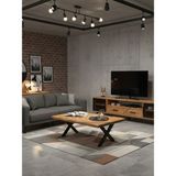 Raweyn Core Sulamalı Doğal Ahşap Orta Sehpa 85X140 - AÇIK CEVİZ