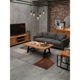Raweyn Dahlıa Sulamalı Doğal Ahşap Orta Sehpa 60X100 - AÇIK CEVİZ
