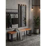 Raweyn Gaia Kütük Masif Ahşap Bahçe Bankı Bench Balkon Teras Metal Ayak 240CM - Siyah - Ceviz