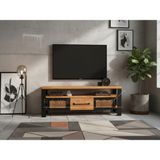 Raweyn Iron Doğal Ahşap Çekmeceli Tv Ünitesi - 150CM - Açık Ceviz - 150 cm