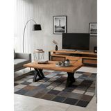 Raweyn Metric Sulamalı Doğal Ahşap Orta Sehpa 85X100 - AÇIK CEVİZ