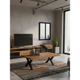 Raweyn Noir Doğal Ahşap Orta Sehpa 70X140 - AÇIK CEVİZ