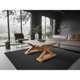 Raweyn Wood Perla Doğal Ahşap Sehpa - El Işçiliği Beyaz Eskitme Ahşap x Ayak Orta Sehpa - 80*140*45 CM - BEYAZ ESKİTME