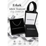 RAWEZON Erkek Çelik Kolye ve Bileklik Hediye Seti | Titanyum Seri Sevgiliye Erkek Arkadaşa Kutulu Çantalı