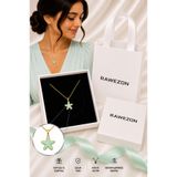 RAWEZON Kadın Gold Çelik Mint Deniz Yıldızı Kolye - Kutulu Çantalı Sevgiliye Doğum Günü Hediyesi