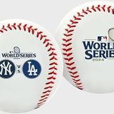Rawlings Resmi 2024 World Series Yankees vs Dodgers Beyzbol Topu, Beyaz/Lacivert, Vinil Kaplama