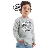 Rawr Dino Erkek Çocuk Gri Melanj Sweatshirt