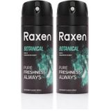 Raxen Erkek Deodorant Spreyi - Botanical Serisi - 150ml - Etkili Ter Kokusu Önleyici - Alüminyumsuz ve Leke Bırakmayan Formül - Gün Boyu Ferahlık Veren Erkek Vücut Spreyi (2 paketi)