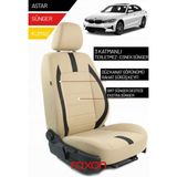 Raxon Bmw 3 Serisi G20 2023 ve Sonrası Için 2+1 Binek Araçlara Uyumlu Tay Tüyü Oto Koltuk Kılıfı - Krem