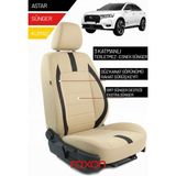 Raxon Ds7 Crossback 2021 ve Sonrası Için 2+1 Binek Araçlara Uyumlu Tay Tüyü Oto Koltuk Kılıfı - Krem