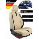 Raxon Ford B-Max 2019 ve Sonrası Için 2+1 Binek Araçlara Uyumlu Tay Tüyü Oto Koltuk Kılıfı - Krem