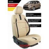 Raxon Ford C-Max 2019 ve Sonrası Için 2+1 Binek Araçlara Uyumlu Tay Tüyü Oto Koltuk Kılıfı - Krem