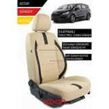 Raxon Ford S-Max 2019 ve Sonrası Için 2+1 Binek Araçlara Uyumlu Tay Tüyü Oto Koltuk Kılıfı - Krem