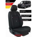 Raxon Ford Tourneo Connect 2019 ve Sonrası Için Tay Tüyü Oto Koltuk Kılıfı - Siyah