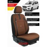 Raxon Ford Tourneo Courier 2019 ve Sonrası Için Tay Tüyü Oto Koltuk Kılıfı - Kahverengi - Siyah
