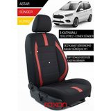 Raxon Ford Tourneo Courier 2019 ve Sonrası Için Tay Tüyü Oto Koltuk Kılıfı - Kırmızı