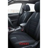 Raxon Neptun Plus Serisi Tay Tüyü Kumaş Oto Koltuk Kılıfı Tam Set | Airbag Uyumlu Lüks Araç Koltuk Kılıfı - Siyah