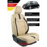 Raxon Nissan Micra 2008 ve Sonrası Için 2+1 Binek Araçlara Uyumlu Tay Tüyü Oto Koltuk Kılıfı - Krem