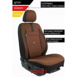 Raxon Tofaş Şahin Neptune Series 2+1 Uyumlu Tay Tüyü Oto Koltuk Kılıfı - Premium Şık ve Konforlu Tasarım - Neptune Serisi - Kahverengi - Siyah