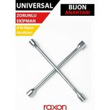 Raxon Universal 4’lü Bijon Anahtarı – Oto Tamir ve Yol Yardım Aparatı - Gümüş