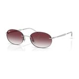 Ray-Ban 3767 003/8H 54-18 Kadın Güneş Gözlüğü Gümüş Çerçeve ile UV 400 Filtreli Mor Cam