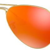 Ray-Ban-Aviator Büyük Metal Flaş Lensler RB3025-112/69-58 - Karışık solei Güneş gözlüğü - Mat Altın