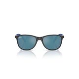 Ray-Ban Boys Rj9077s Kare Güneş Gözlüğü, Kauçuk Mavi Üzerine Gri/Koyu Mavi Aynalı Mavi, 49 mm