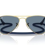 Ray-Ban Çocuklar İçin RJ9506S Metal Havacı Güneş Gözlüğü, Altın/Açık Mavi Aynalı, 52 mm