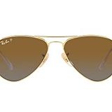 Ray-Ban Çocuklar İçin Rj9506s Metal Havacı Güneş Gözlüğü, Altın/Kahverengi Gradyan Polarize, 50 mm