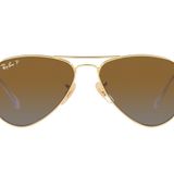Ray-Ban Çocuklar İçin RJ9506S Metal Havacı Güneş Gözlüğü, Altın/Kahverengi Gradyan Polarize, 52 mm