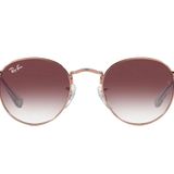 Ray-Ban Çocuklar için RJ9547S Metal Yuvarlak Güneş Gözlüğü, Gül Altın/Berrak Gradyan Koyu Menekşe, 44 mm