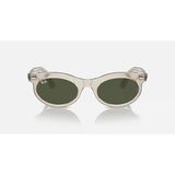 Ray-Ban Güneş Gözlüğü - Oval Foto Dalgalı Gri Propiyonat Çerçeve Yeşil Cam %100 Uv Koruma 0Rb2242