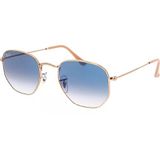 Ray-Ban Hexagonal 3548 001/3F Gold-Light Blue Güneş Gözlüğü