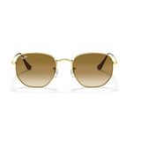 Ray-Ban Hexagonal 3548 001/51 Gold-Light Brown Güneş Gözlüğü