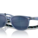 Ray-Ban Junior RJ9052S Yeni Wayfarer Güneş Gözlüğü, Opal Mavi/Mavi Aynalı Mavi, 47 mm