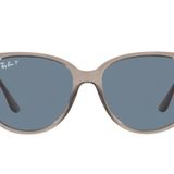 Ray-Ban Kadın Güneş Gözlüğü Havana Çerçeve, Gradyan Kahverengi Lensler, 54MM, Şeffaf Gri/Koyu Mavi Polarize, 54 mm