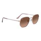 Ray-Ban Rayban RB3548N 9069A5 51 Unisex Güneş Gözlüğü Metal Çerçeve Kahverengi Cam Rose Gold Renk