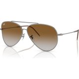 Ray-Ban RB 0101S 004 CB 59 Unisex Güneş Gözlüğü Gümüş Çerçeve Metal Hafif Tasarım