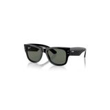 RAY-BAN Rb 0840S 90158 51 Mega Wayfarer Polarize Unisex Siyah Kemik Güneş Gözlüğü,Siyah